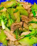 THỊT, NẤM XÀO MƯỚP