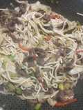 Wok de vegetales y carne