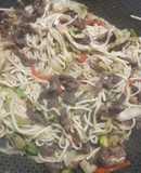 Wok de vegetales y carne