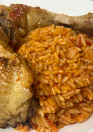 A picture of One pot Jollof rice.