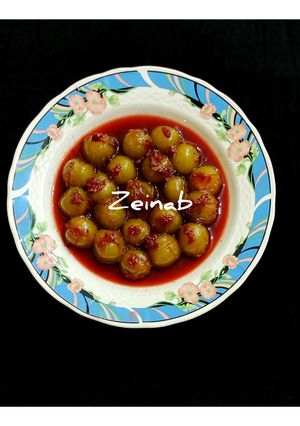عکسی از دستور ترشک گوجه سبز و زرشک