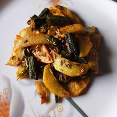 Spicy Fried Potato Okra A picture of Spicy Fried Potato Okra.