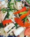 Mực xào hành tây