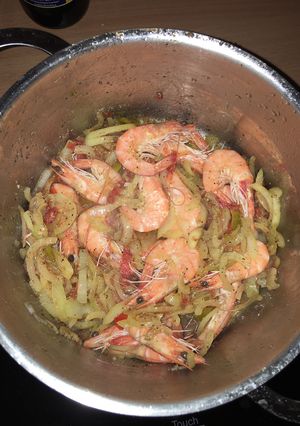 Garnélarák egyben párolva rizzsel recept fotója