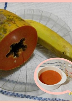 Foto resep Pure Pepaya + Pisang (mpasi 6-9bulan)