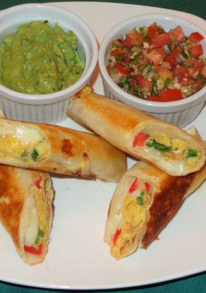 A picture of Scrambled Egg and Pepper Flautas.