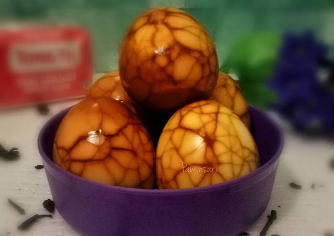 Ini dia! Resep memasak Pindang Telur Retak Seribu aka Telur Marmer hidangan Lebaran dijamin nikmat