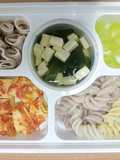 Baby Bento (Lunchbox for a 2-Year-Old) with Tomato Omelet, Boiled Pork Belly, and Tofu Soup