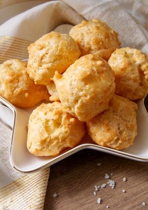 A picture of Gougères with Comté Cheese.