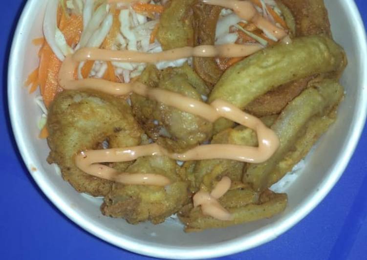 Resep Rice bowl praktis bekal sekolah yang Lezat