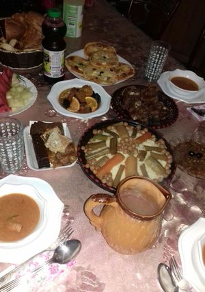 صورة لوصفة بربوشة بلحم خروف كرومة