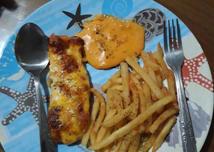 Bumbu Double Cheesy Salmon (1 porsi) | Resep Membuat Double Cheesy Salmon (1 porsi) Yang Sedap