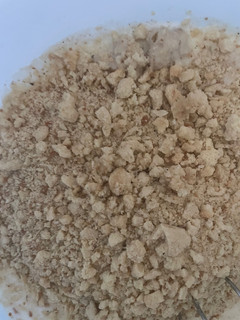 A picture of Left over bun breadcrumbs.