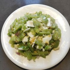 A picture of Bitter Gourd with Salted Egg.