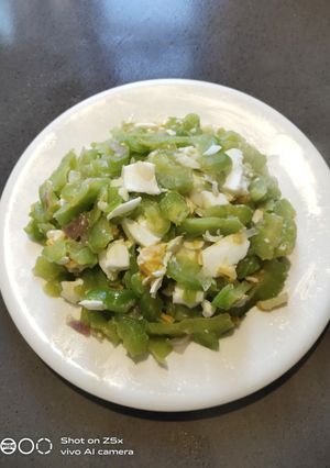 A picture of Bitter Gourd with Salted Egg.