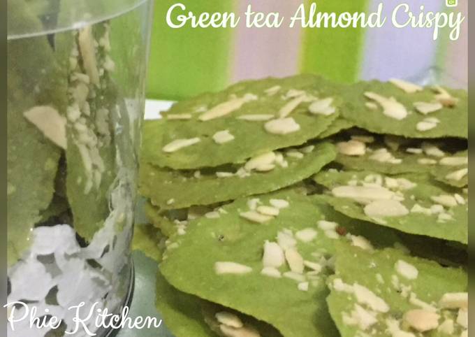 Green tea Almond Crispy foto resep utama