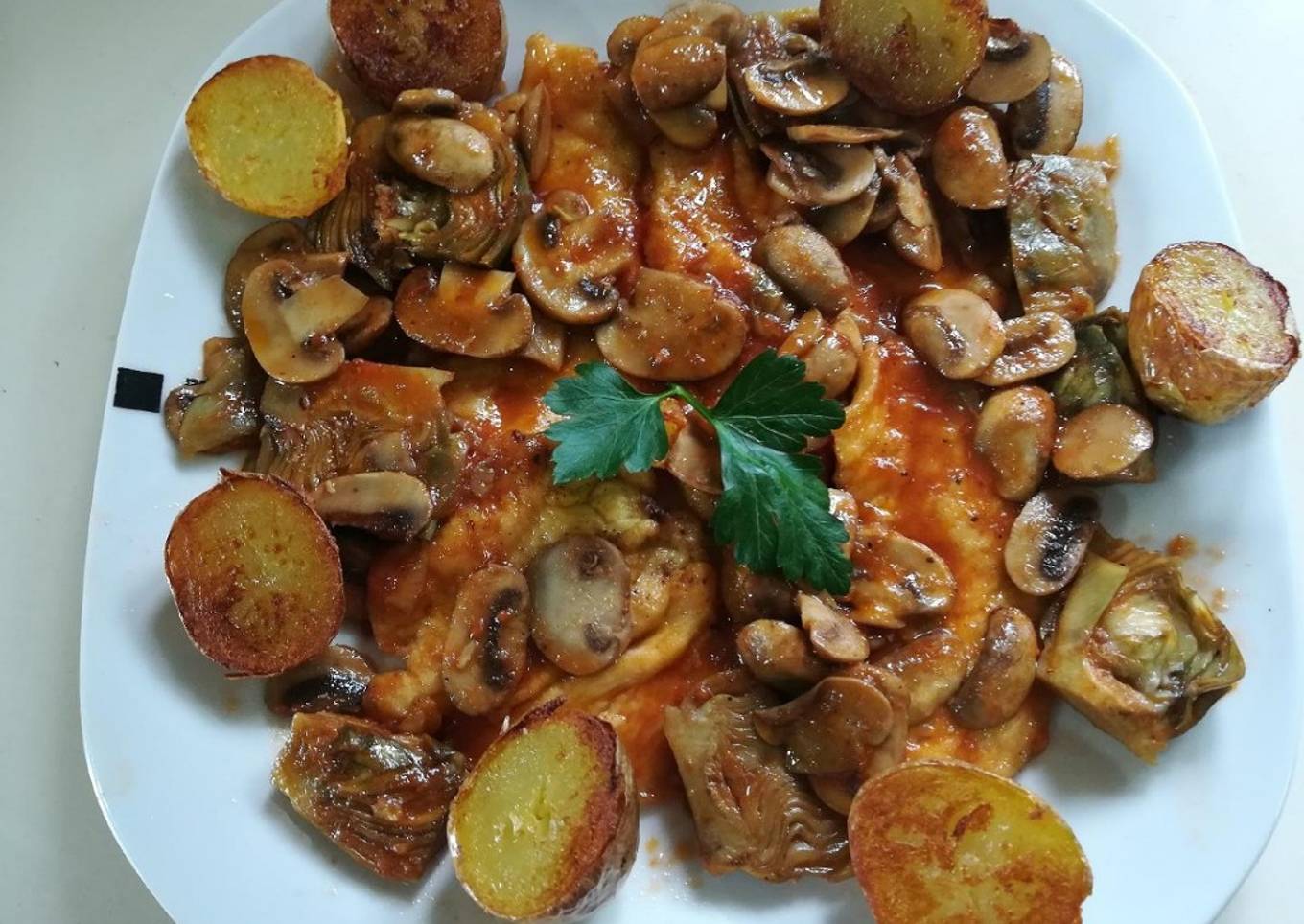 Pechuga de pollo en salsa