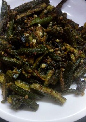 A picture of Tawa bhindi.