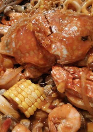 Foto resep 3. Seafood Tumplek (Kepiting/Cumi/Udang/Kerang) Asam Manis