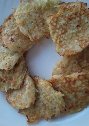Фото Оладьи из кабачков и картофеля.