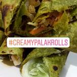 Creamy palak rolls # starters # post 4th