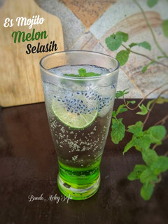 Foto resep Es Mojito Melon Selasih