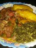 Matooke, Greens n Stewed 'Smoked Beef' #MyFavEasterDishContest