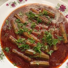 Drumsticks sabji in sweet and sour gravy A picture of Drumsticks sabji in sweet and sour gravy.