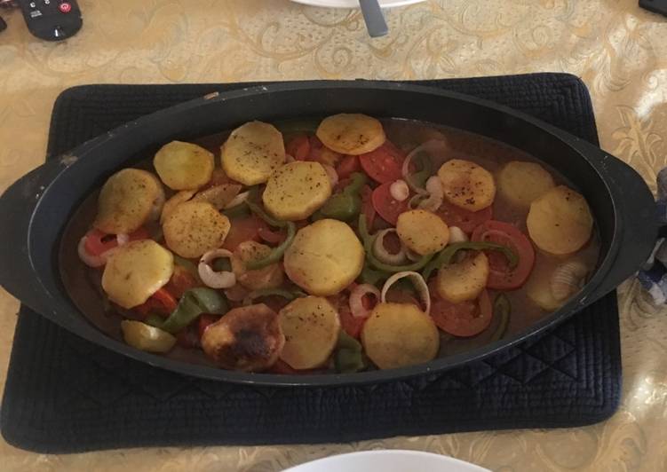 صينية الكفتة بالبطاطا بلفرن
