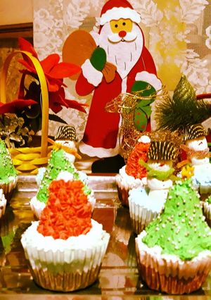 O poză a rețetei Muffins cu ciocolată cu decor de iarnă 🎄🎅⛄.
