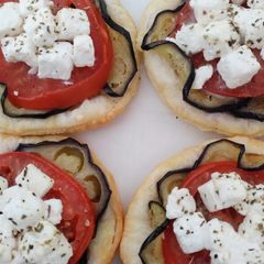 A picture of Feta and veg tartlets.