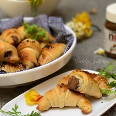 A picture of Nutella stuffed croissants.