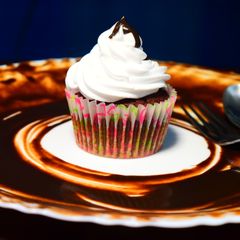 A picture of Wholewheat and millet flour cupcakes:.