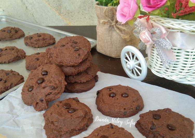 Resep Populer Double Chocolate Cookies Simple Enak Renyah Sedap