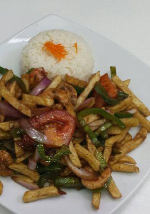 Una foto de Camarón saltado