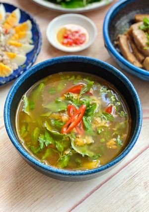 Hình của món Canh Cá Đuối Nấu Rau Răm.