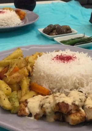 صورة لوصفة دجاج مشوي مع الخضار