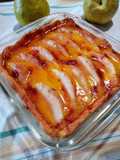 Tarta de peras y crema de limón