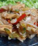 Wok de pollo y vegetales