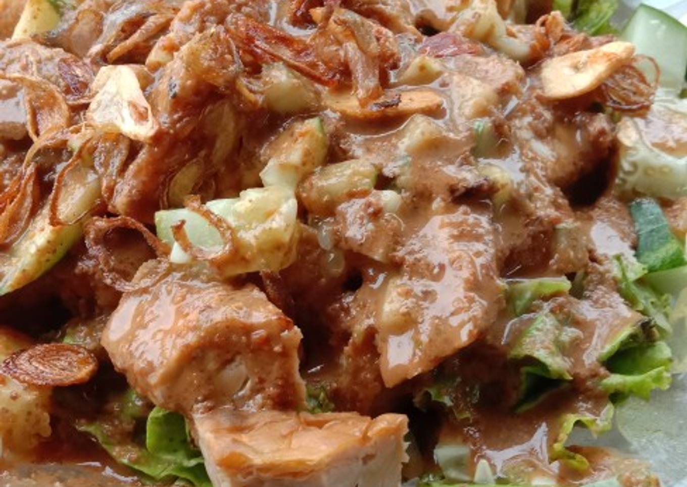 Gado-gado tahu tempe goreng