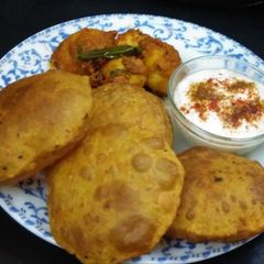 A picture of Pumpkin /kaddu Puri.