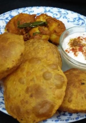 A picture of Pumpkin /kaddu Puri.