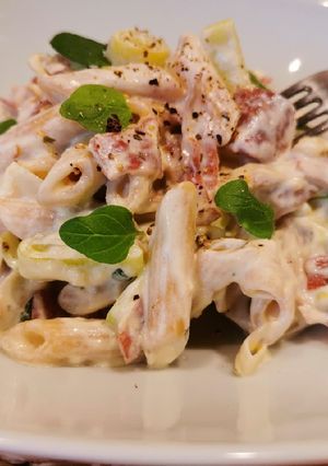 Serranós póréhagymás penne recept fotója