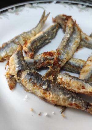 Una foto de Boquerones fritos en freidora de aire #Airfryer