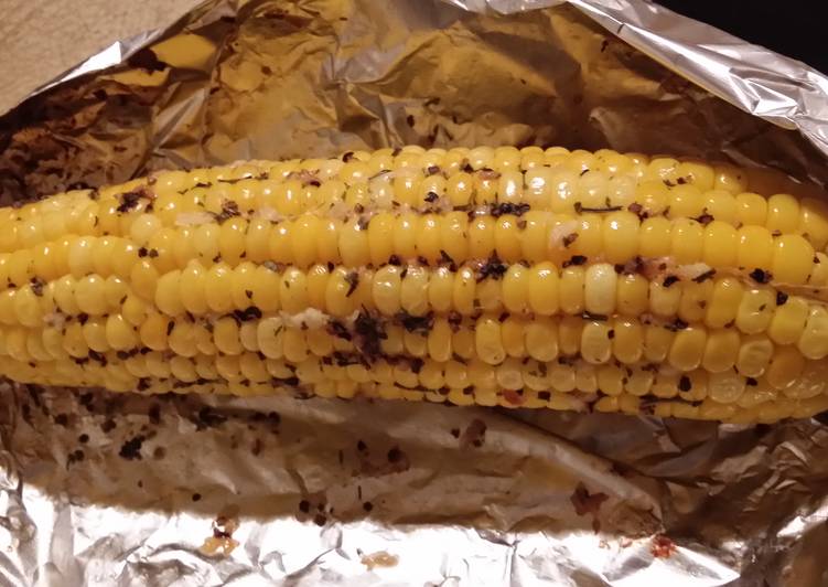 Baked buttered garlic corn