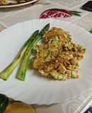 Tortilla de tofu con zanahoria y espárragos