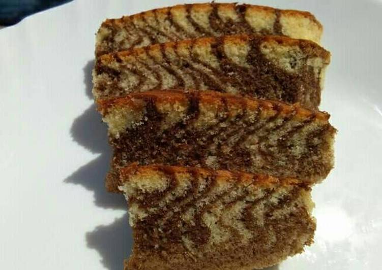 Simple Way to Make Appetizing Eggless Zebra cake Cooking Basics for Newbies