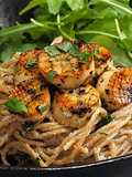 Esparguete Cremoso com Vieira Vegan