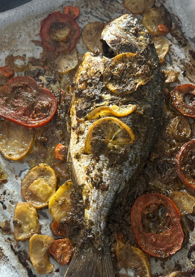 Una foto de Dorada al horno