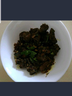 A picture of Goat liver fry.